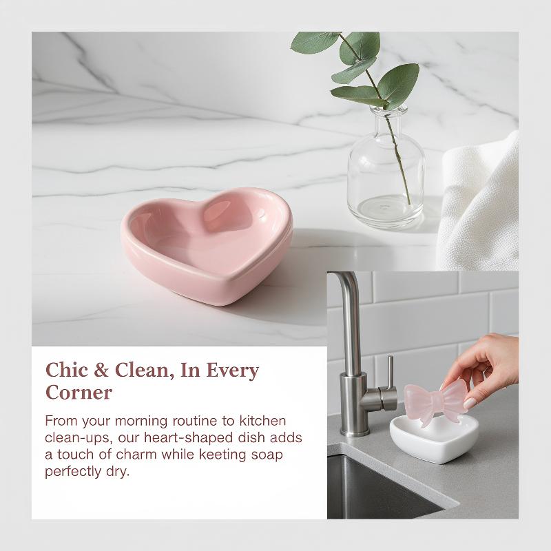Home Bathroom Design - Linda Jabonera de Cerámica con Forma