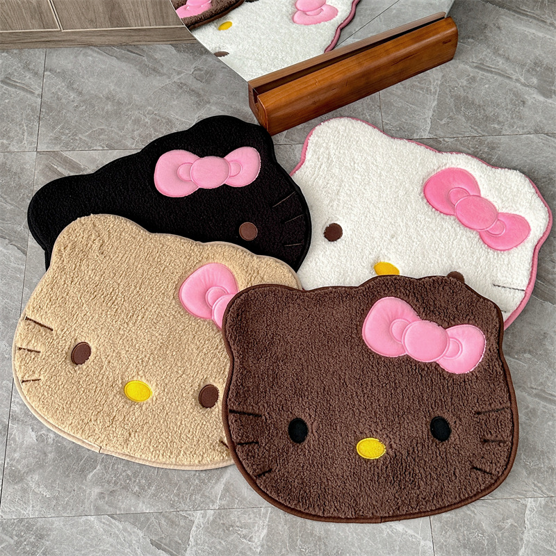 Home Bathroom Rugs - Alfombra de Felpa de Anime Hello