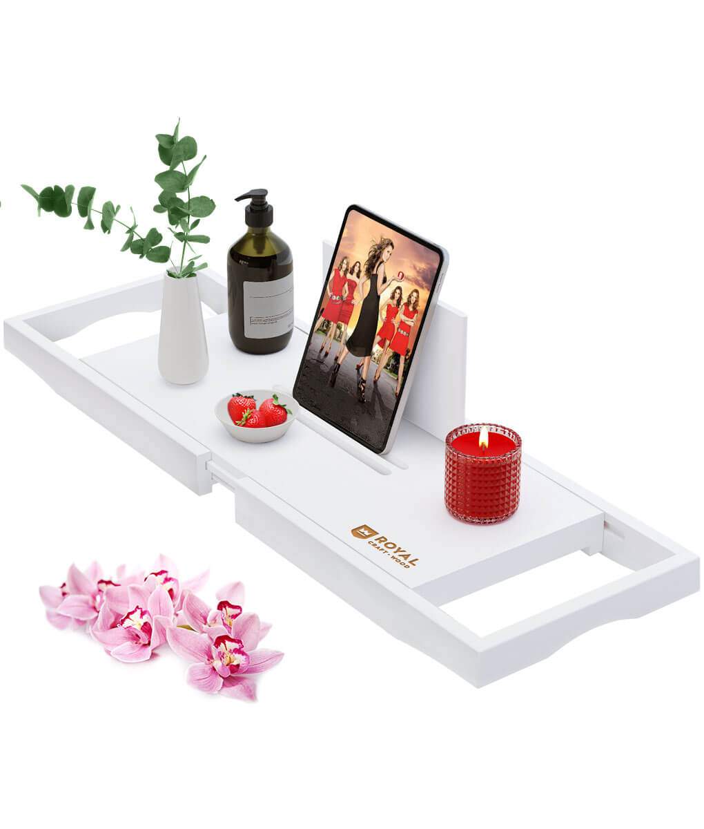 Bath Caddy Tray - Bandeja de Bañera Expandible de Bambú