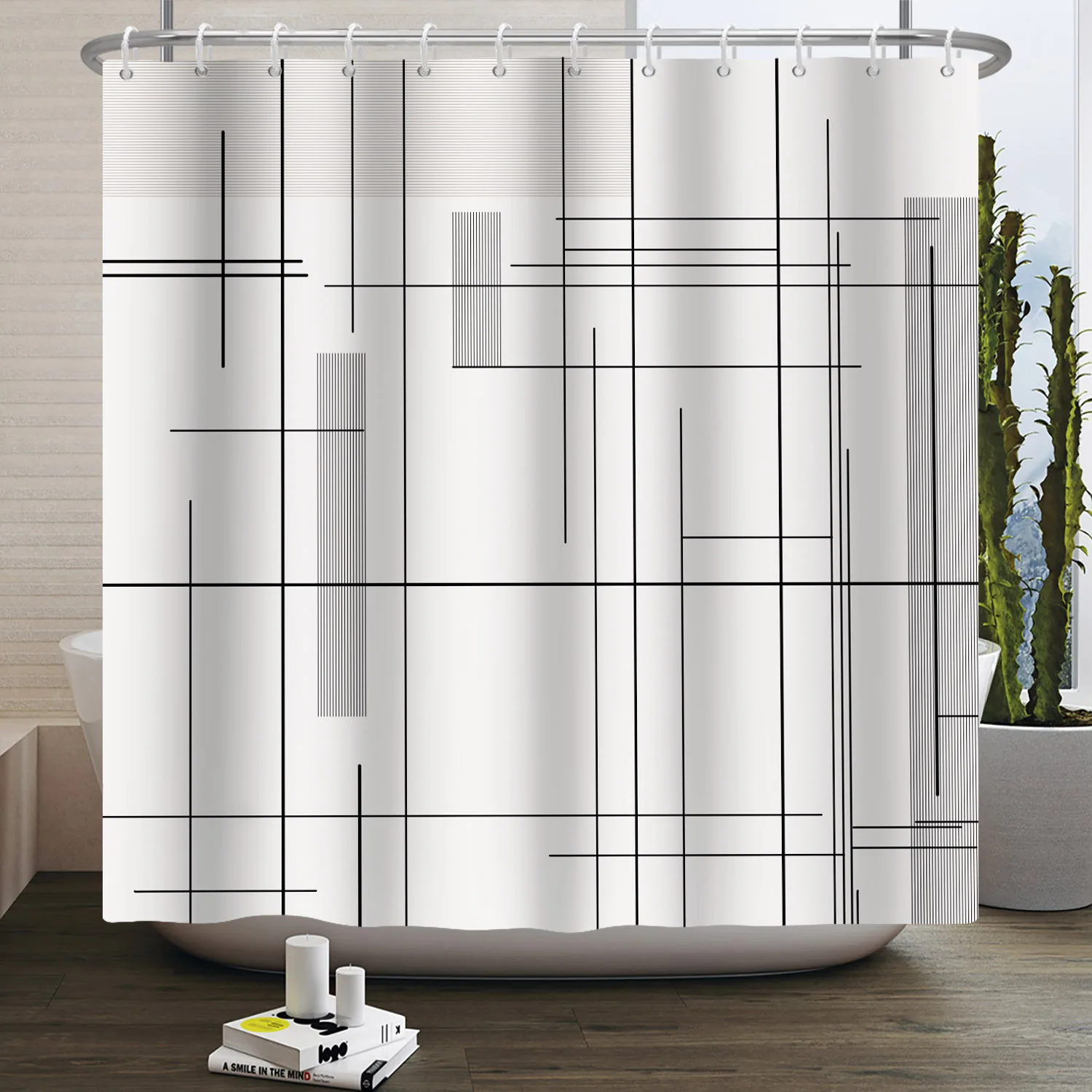 Home Bathroom Partition - Cortina de ducha con patrón de