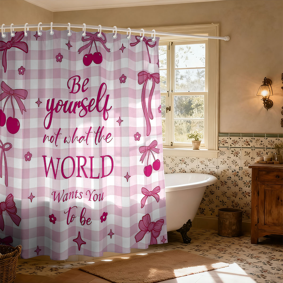 Home Bathroom Partition - Cortina de ducha con estampado de