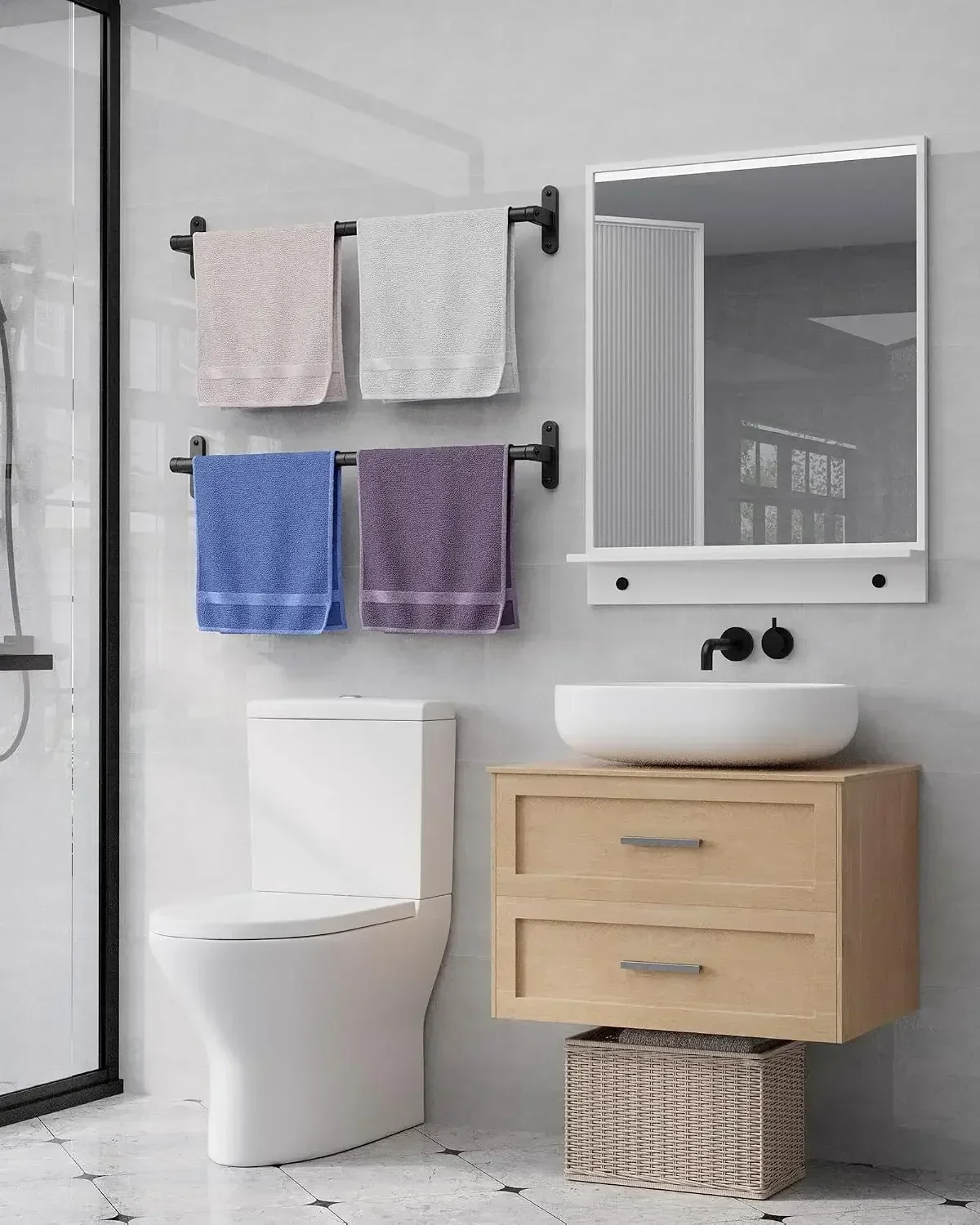 Toallero negro mate para baño  - Home Essentials Bathroom Accessories reseña y precio
