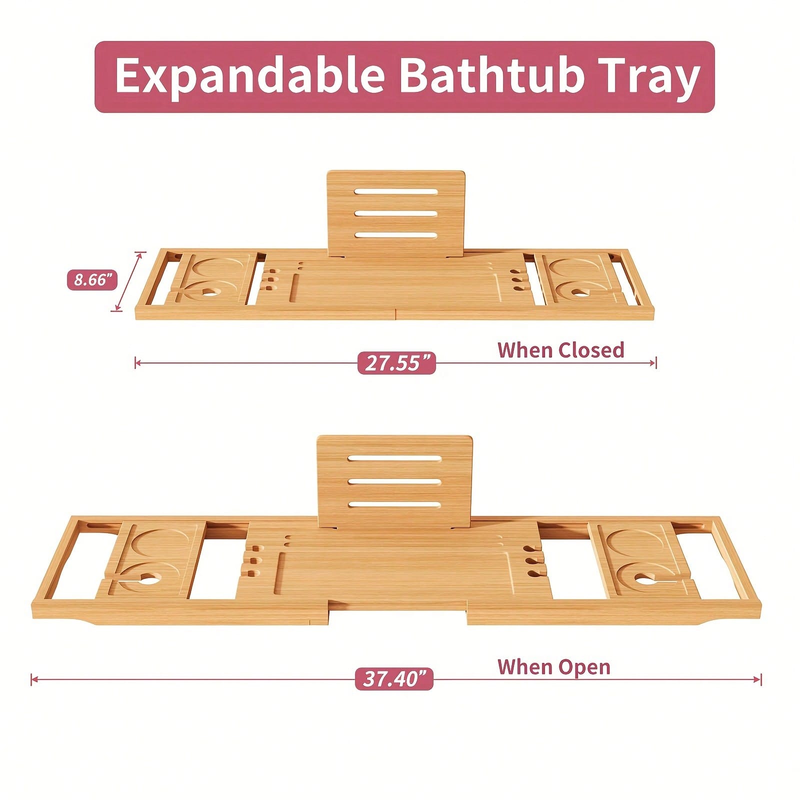 Bandeja de bambú para bañera,  - Bath Caddy Tray reseña y precio