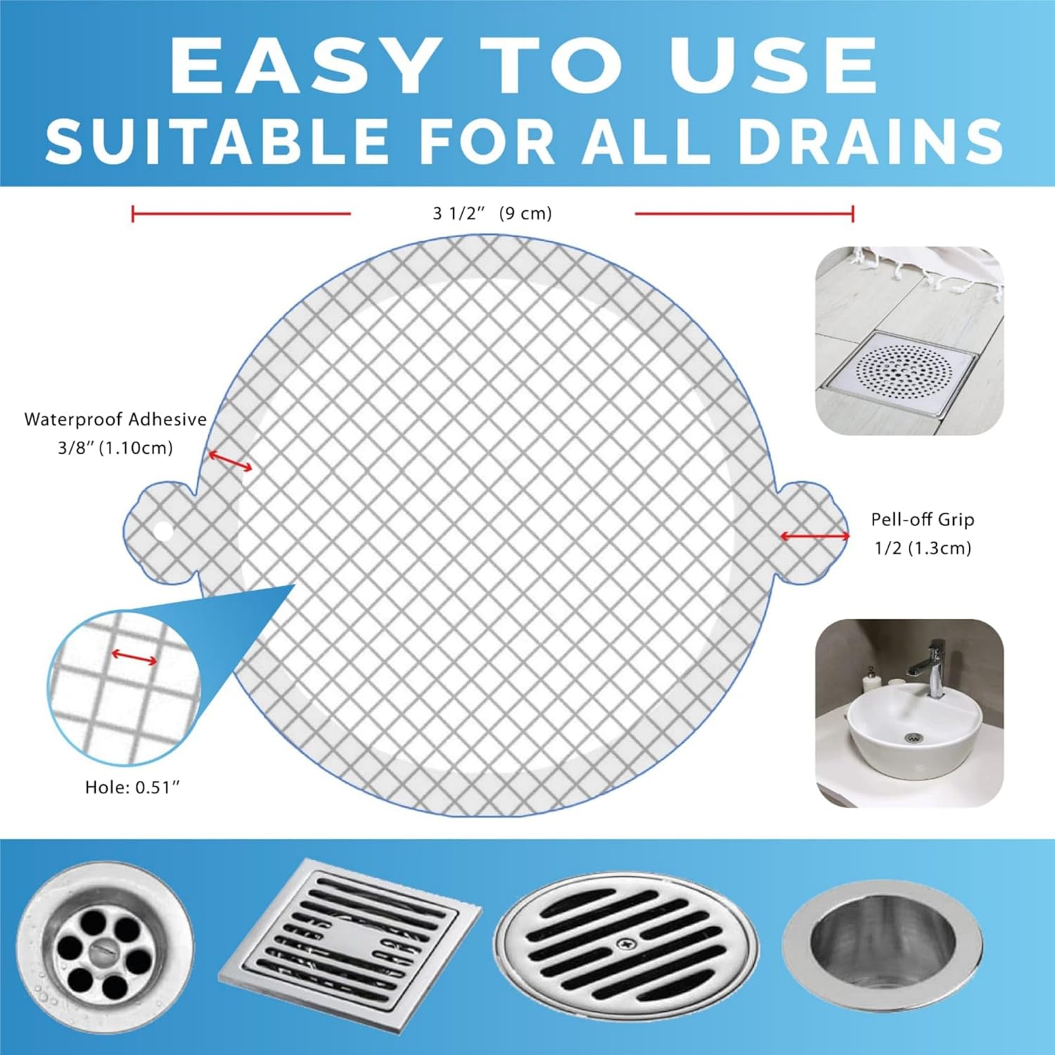 Paquete de 35 Protectores Adhe - Drain Hair Catcher reseña y precio