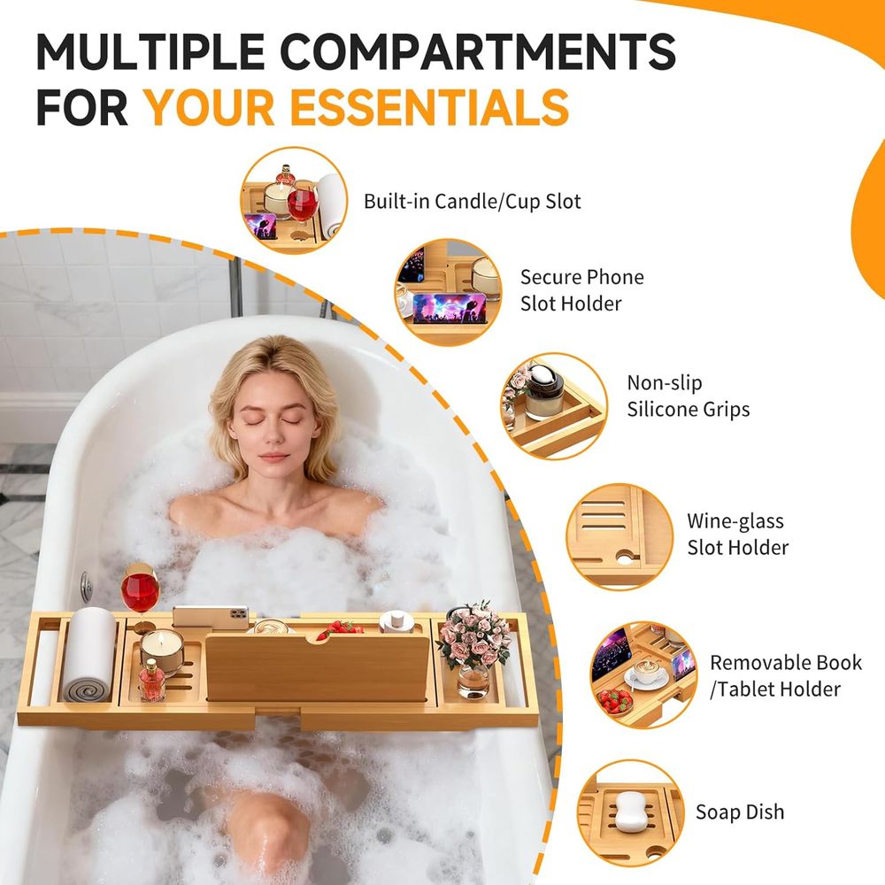 Elegante Bandeja de Baño de Ba - Bath Caddy Tray reseña y precio